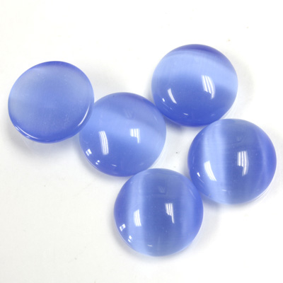 Fiber-Optic Cabochon - Round 13MM CAT'S EYE LT BLUE