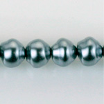 Czech Glass Pearl Bead - Snail Shell 10MM DARK GREY 70445