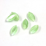 Fiber-Optic Flat Back Stone with Faceted Top and Table - Navette 10x5MM CAT'S EYE LT GREEN