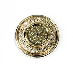 German Metalized Plastic Setting - Round 42MM Outside Diameter GOLD/GOLD with 18MM Setting Recess