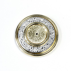 German Metalized Plastic Setting - Round 42MM Outside Diameter SILVER/GOLD with 18MM Setting Recess