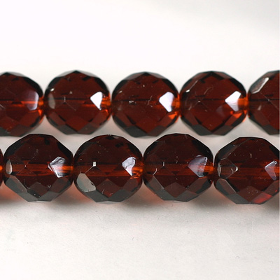 Czech Glass Fire Polish Bead - Round 12MM MADEIRA TOPAZ