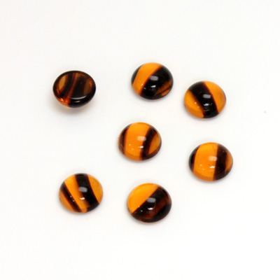 Glass Medium Dome Cabochon - Round 07MM TORTOISE