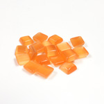 Fiber-Optic Flat Back Buff Top Straight Side Stone - Square 06x6MM CAT'S EYE MELON