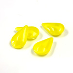 Glass Point Back Buff Top Stone Opaque Doublet - Pear 13x7.8MM YELLOW MOONSTONE