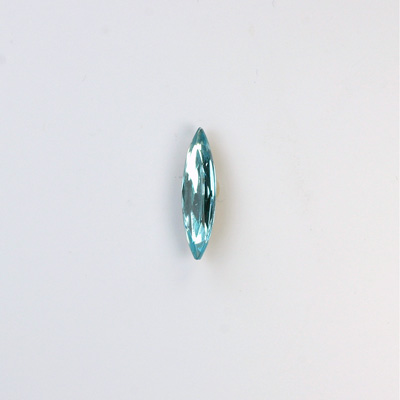 Glass Point Back Foiled Tin Table Cut (TTC) Stone - Navette 15x4MM AQUA