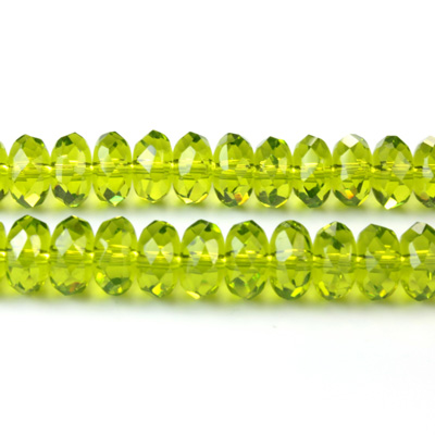 Chinese Cut Crystal Bead - Rondelle 04x6MM LIGHT OLIVENE