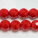 Czech Glass Fire Polish Bead - Round 14MM RED