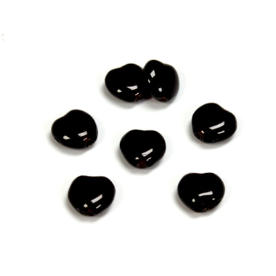 Czech Pressed Glass Bead - Smooth Heart 08x8MM GARNET