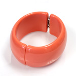 Acrylic Hinged Bangle - Round 32MM wide CORAL