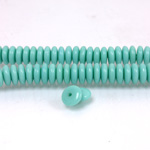 Czech Pressed Glass Bead - Smooth Rondelle 6MM TURQUOISE