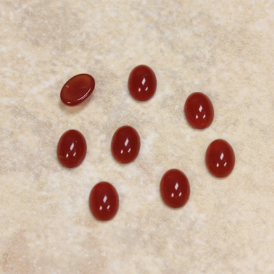 Glass Medium Dome Cabochon - Oval 07x5MM CORNELIAN