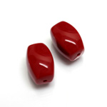 Plastic Bead - Opaque Color Smooth Keg 19x13MM DARK RED