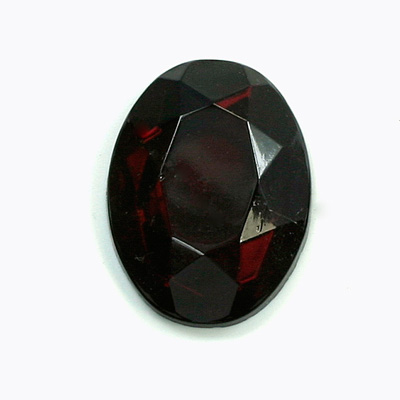 Glass Flat Back Rose Cut Faceted Foiled Stone - Oval 25x18MM GARNET