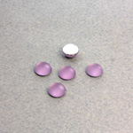 Plastic Flat Back Foiled Cabochon - Round 07MM MATTE LIGHT AMETHYST