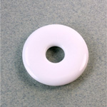 Plastic Bead - Opaque Color Smooth Round Donut 30MM CHALKWHITE