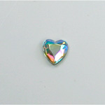 Glass Flat Back Rose Cut Foiled - Heart 09x8MM CRYSTAL AB Coated