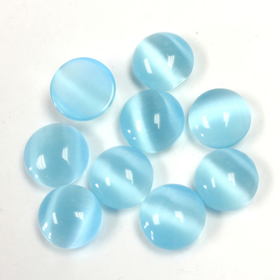 Fiber-Optic Cabochon - Round 09MM CAT'S EYE AQUA