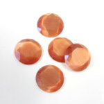 Fiber-Optic Flat Back Stone with Faceted Top and Table - Round 11MM CAT'S EYE COPPER