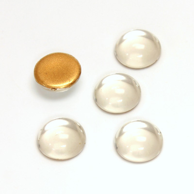 Glass Medium Dome Foiled Cabochon - Round 11MM CRYSTAL