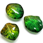 Plastic Bead - Two Tone Speckle Color Smooth Baroque Large 3 Part Mixed GREEN YELLOW