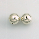 Metalized Plastic Smooth Bead - Round 14MM SILVER