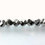 Indian Cut Crystal Bead - Helix Twisted 08MM METALLIC SILVER