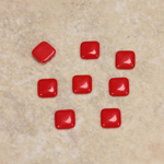 Glass Low Dome Cabochon Opaque - Square Antique 06x6MM CHERRY RED