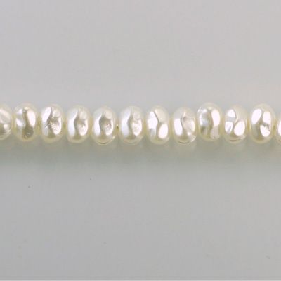 Czech Glass Pearl Bead - Baroque 06x4MM WHITE 70401