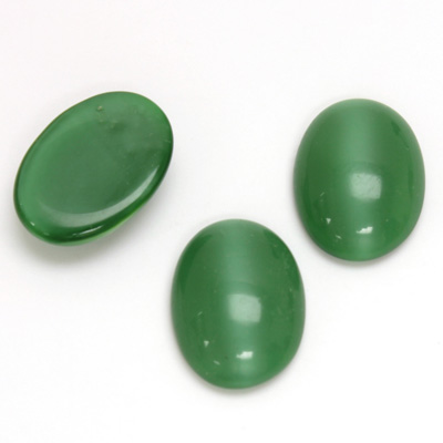 Glass Medium Dome Cabochon - Oval 18x13MM MOONSTONE GREEN