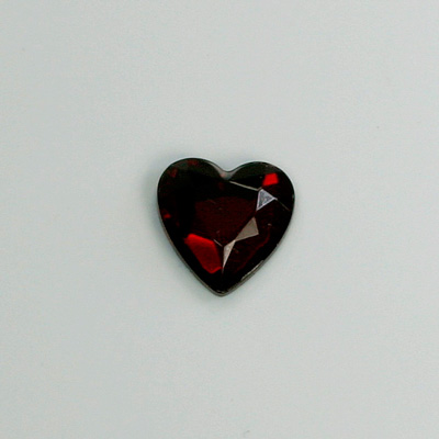 Glass Flat Back Rose Cut Fancy Foiled Stone  - Heart 12x11MM GARNET