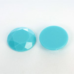 Plastic Flat Back Rose Cut Rhinestone - Round 20MM TURQUOISE