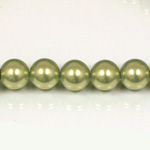Czech Glass Pearl Bead - Round 06MM LT OLIVE 70457