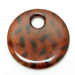 Plastic Pendant - Mixed Color Smooth Round Creole 53MM TOKYO TORTOISE