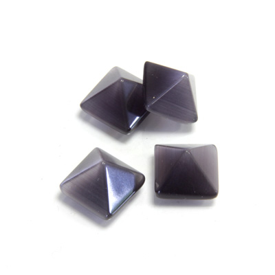 Fiber-Optic Cabochon - Pyramid Top 10x10MM CAT'S EYE GREY