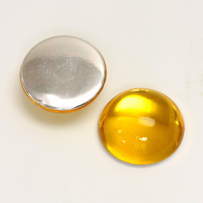 Plastic Flat Back Foiled Cabochon - Round 18MM JONQUIL