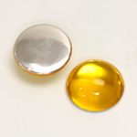 Plastic Flat Back Foiled Cabochon - Round 18MM JONQUIL