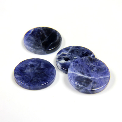 Gemstone Flat Back Flat Top Straight Side Stone - Round 13MM SODALITE