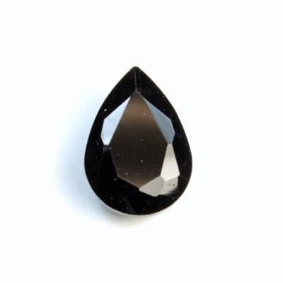 Cut Crystal Point Back Fancy Stone Unfoiled - Pear 30x20MM JET