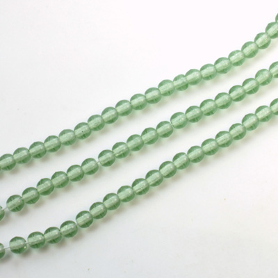 Czech Pressed Glass Bead - Smooth Round 03MM TURMALINE