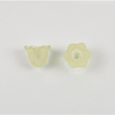 German Plastic Flower with Hole - Bell Shape 14x12MM MATTE LT TOPAZ