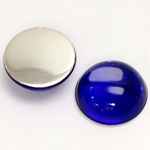 Plastic Flat Back Foiled Cabochon - Round 20MM SAPPHIRE