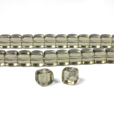 Czech Pressed Glass Bead - Cube 05x7MM BLACK DIAMOND