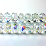 Chinese Cut Crystal Bead - Rondelle 06x8MM CRYSTAL AB