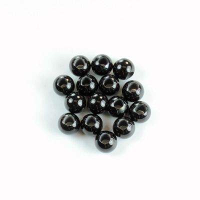 Gemstone Bead - Smooth Round 2.5MM Diameter Hole 06MM BLACK ONYX