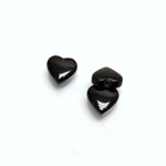 Gemstone 1-Hole Heart 08MM BLACK ONYX
