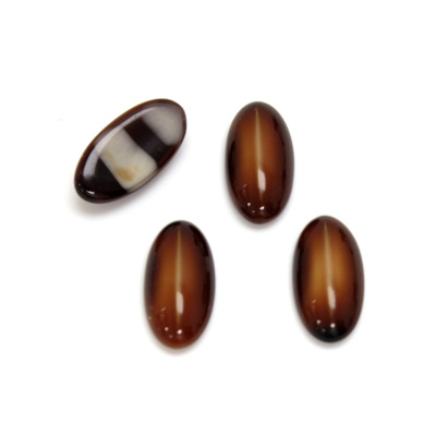 Glass Medium Dome Cabochon - Oval 14x7MM CAT'S EYE BROWNHORN