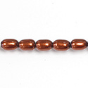 Czech Glass Pearl Bead - Oval 06x4MM DARK COPPER