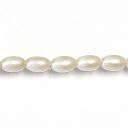 Czech Glass Pearl Bead - Oval 06x4MM FRESHWATER PEARL