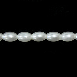 Czech Glass Pearl Bead - Oval 06x4MM SNOW WHITE 70400